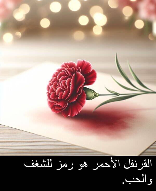 رمز: القرنفل الأحمر هو رمز للشغف والحب.