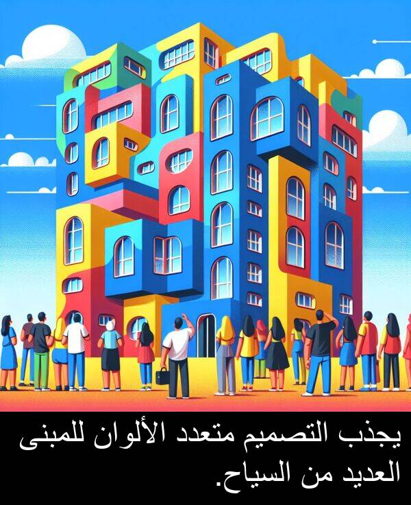 يجذب: يجذب التصميم متعدد الألوان للمبنى العديد من السياح.