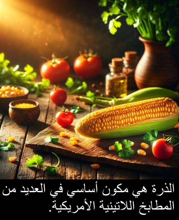 أساسي: الذرة هي مكون أساسي في العديد من المطابخ اللاتينية الأمريكية.
