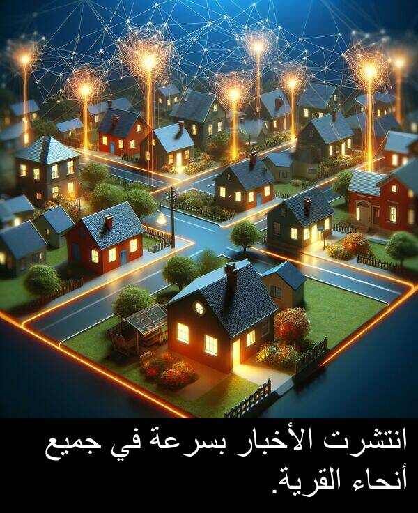 جميع: انتشرت الأخبار بسرعة في جميع أنحاء القرية.
