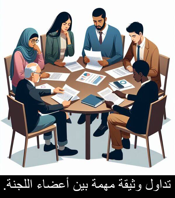 أعضاء: تداول وثيقة مهمة بين أعضاء اللجنة.
