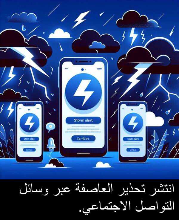 عبر: انتشر تحذير العاصفة عبر وسائل التواصل الاجتماعي.