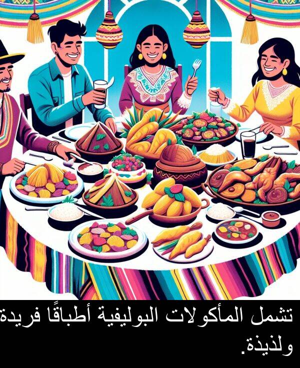 المأكولات: تشمل المأكولات البوليفية أطباقًا فريدة ولذيذة.