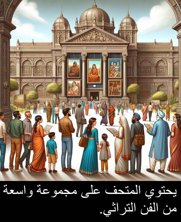 يحتوي: يحتوي المتحف على مجموعة واسعة من الفن التراثي.