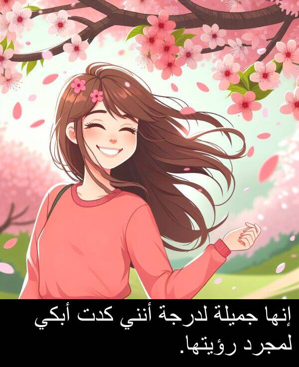رؤيتها: إنها جميلة لدرجة أنني كدت أبكي لمجرد رؤيتها.