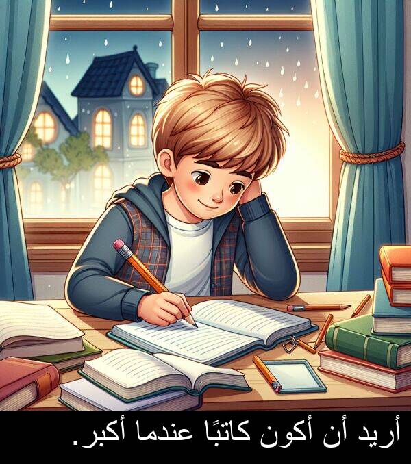 كاتبًا: أريد أن أكون كاتبًا عندما أكبر.