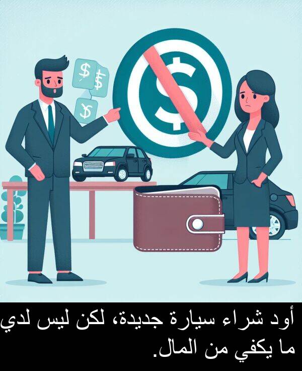 شراء: أود شراء سيارة جديدة، لكن ليس لدي ما يكفي من المال.