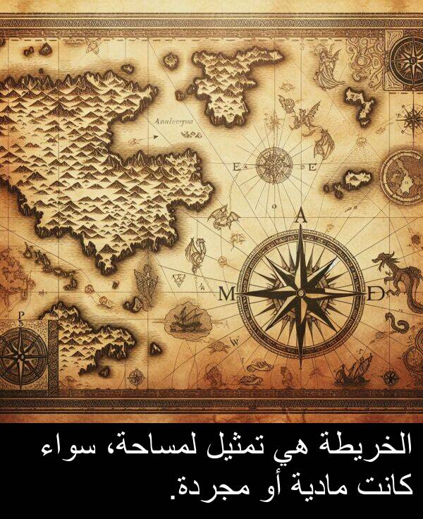 سواء: الخريطة هي تمثيل لمساحة، سواء كانت مادية أو مجردة.