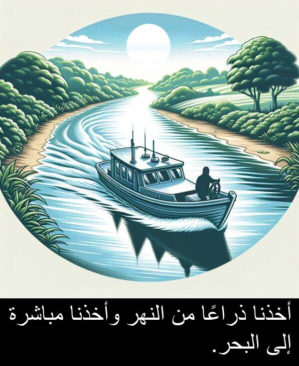أخذنا: أخذنا ذراعًا من النهر وأخذنا مباشرة إلى البحر.