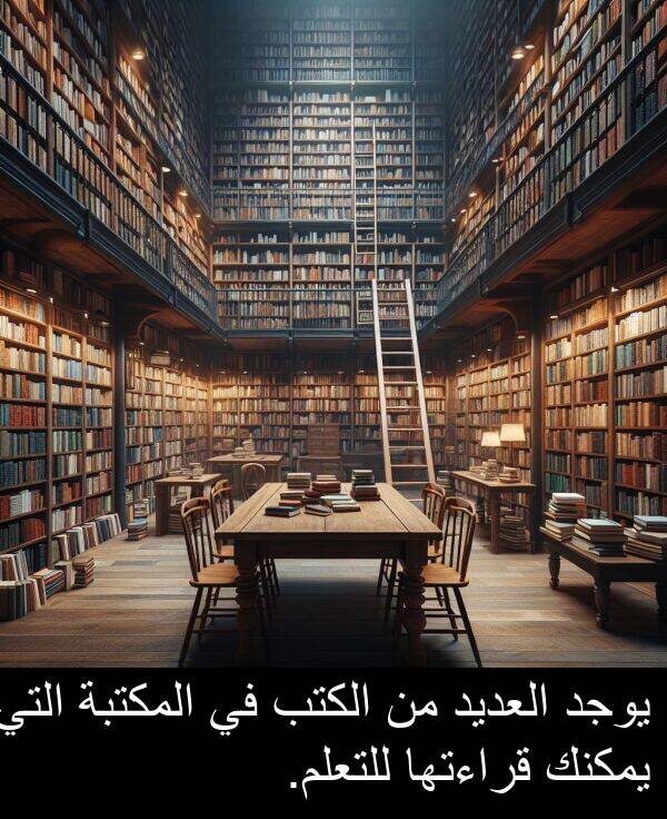 قراءتها: يوجد العديد من الكتب في المكتبة التي يمكنك قراءتها للتعلم.