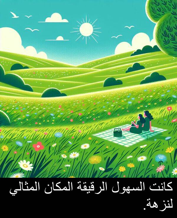 السهول: كانت السهول الرقيقة المكان المثالي لنزهة.