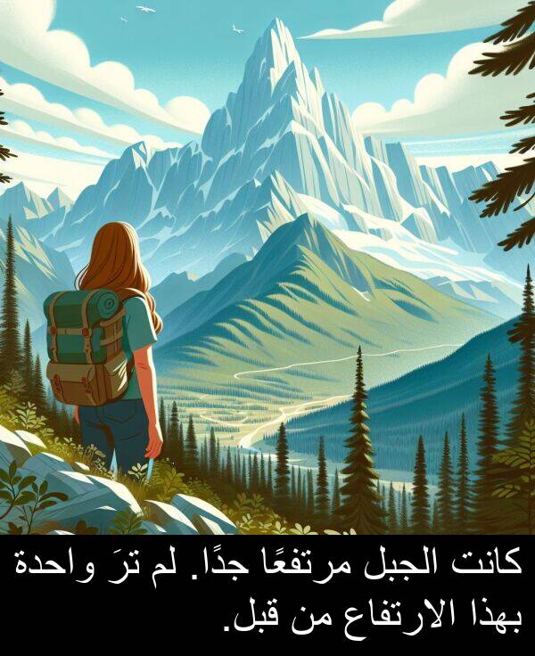 واحدة: كانت الجبل مرتفعًا جدًا. لم ترَ واحدة بهذا الارتفاع من قبل.