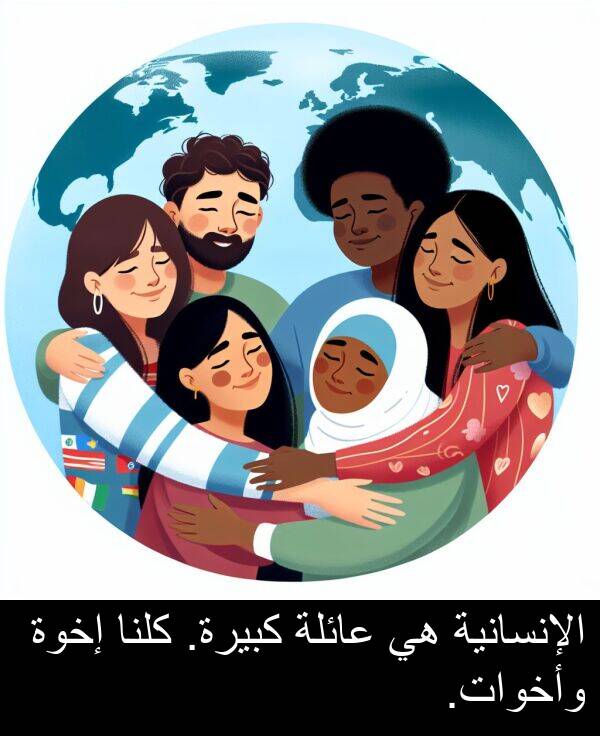 عائلة: الإنسانية هي عائلة كبيرة. كلنا إخوة وأخوات.