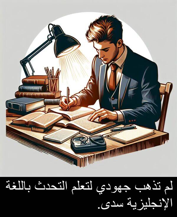 سدى: لم تذهب جهودي لتعلم التحدث باللغة الإنجليزية سدى.