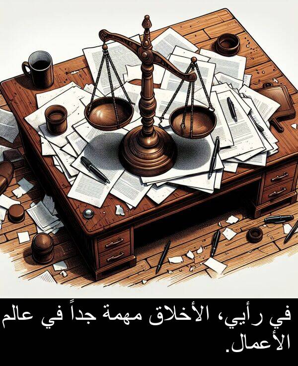 عالم: في رأيي، الأخلاق مهمة جداً في عالم الأعمال.