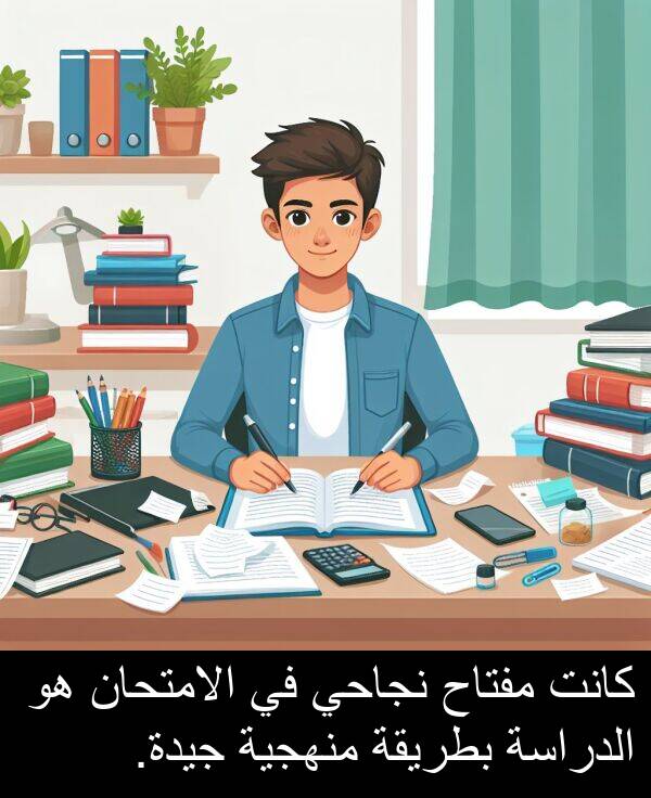 جيدة: كانت مفتاح نجاحي في الامتحان هو الدراسة بطريقة منهجية جيدة.