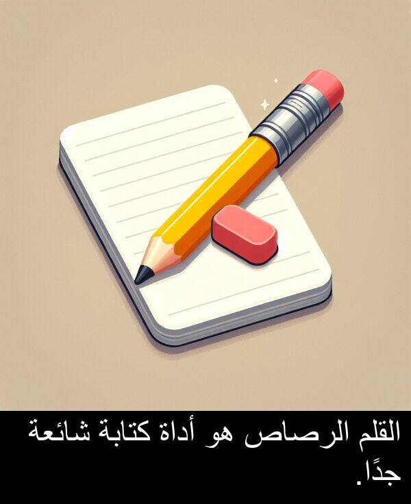 كتابة: القلم الرصاص هو أداة كتابة شائعة جدًا.