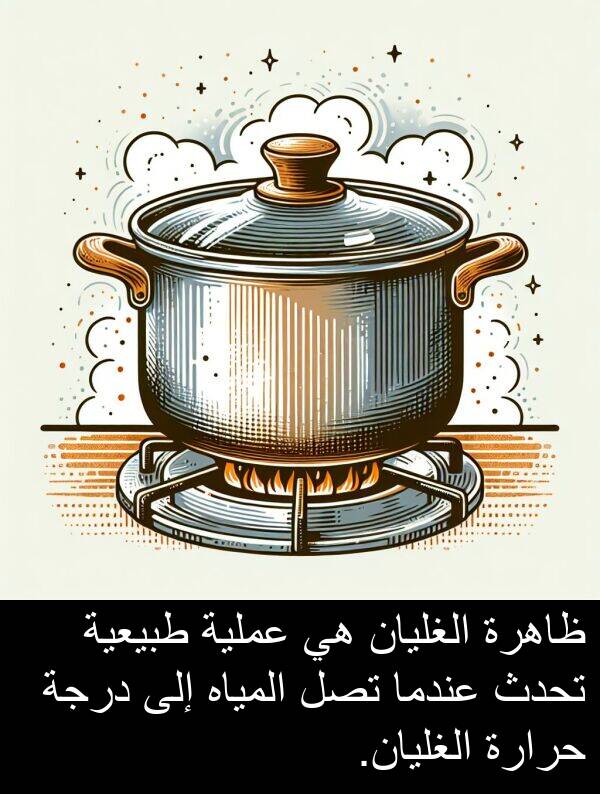 طبيعية: ظاهرة الغليان هي عملية طبيعية تحدث عندما تصل المياه إلى درجة حرارة الغليان.