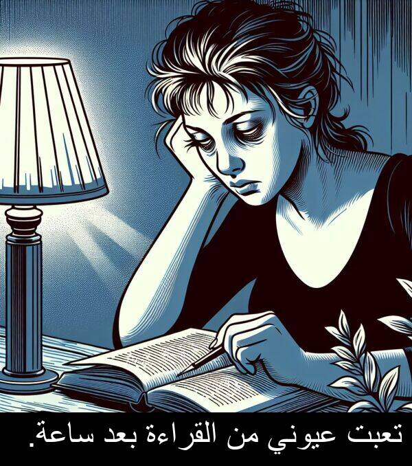 ساعة: تعبت عيوني من القراءة بعد ساعة.