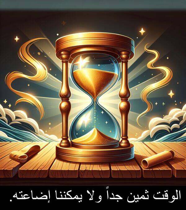 إضاعته: الوقت ثمين جداً ولا يمكننا إضاعته.