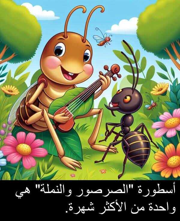 شهرة: أسطورة "الصرصور والنملة" هي واحدة من الأكثر شهرة.