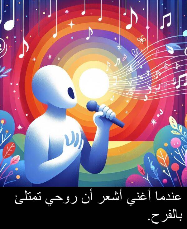 عندما: عندما أغني أشعر أن روحي تمتلئ بالفرح.