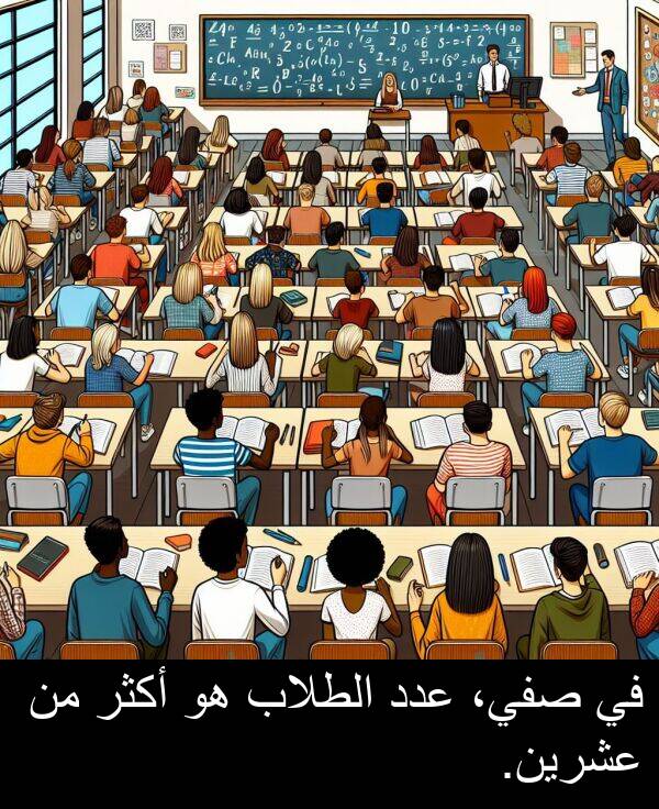 صفي،: في صفي، عدد الطلاب هو أكثر من عشرين.