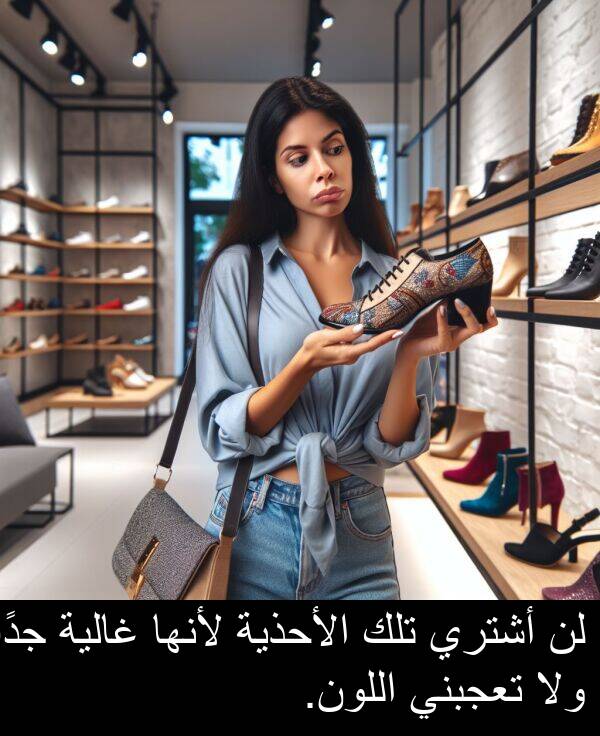 لأنها: لن أشتري تلك الأحذية لأنها غالية جدًا ولا تعجبني اللون.