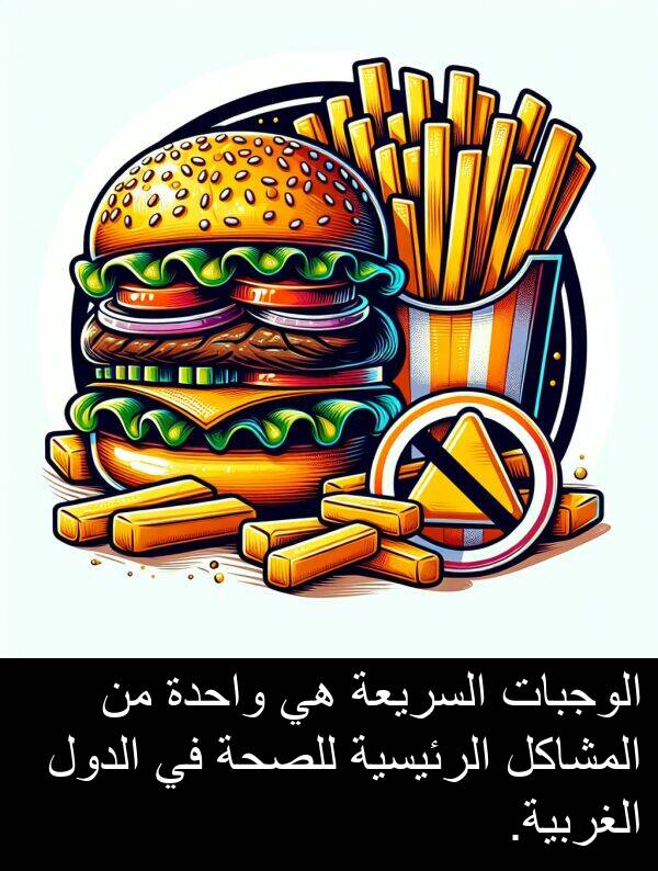واحدة: الوجبات السريعة هي واحدة من المشاكل الرئيسية للصحة في الدول الغربية.