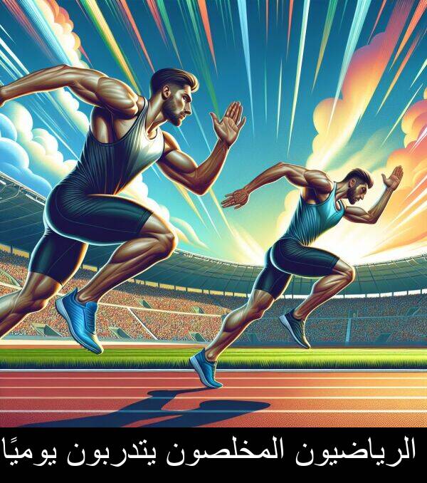 يتدربون: الرياضيون المخلصون يتدربون يوميًا.