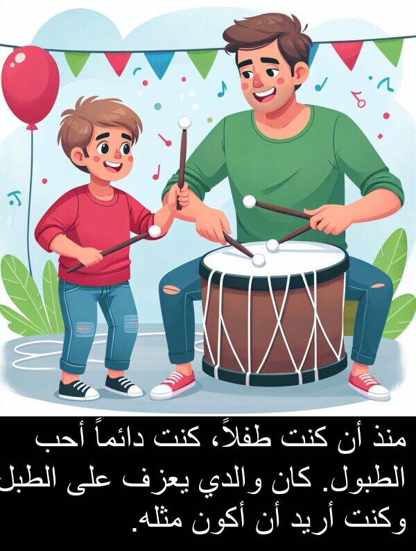 أريد: منذ أن كنت طفلاً، كنت دائماً أحب الطبول. كان والدي يعزف على الطبل وكنت أريد أن أكون مثله.