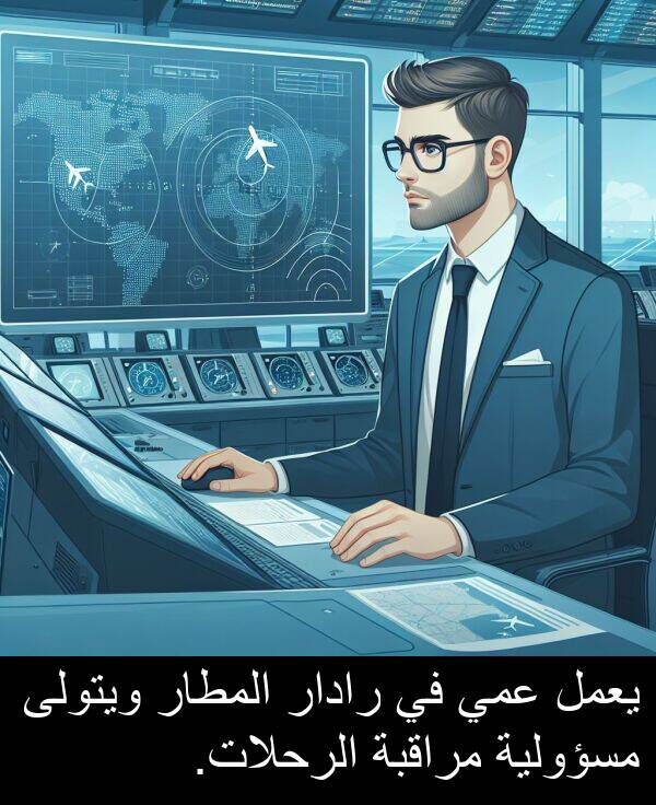 عمي: يعمل عمي في رادار المطار ويتولى مسؤولية مراقبة الرحلات.