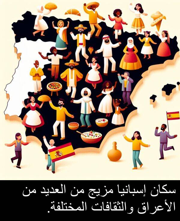 إسبانيا: سكان إسبانيا مزيج من العديد من الأعراق والثقافات المختلفة.