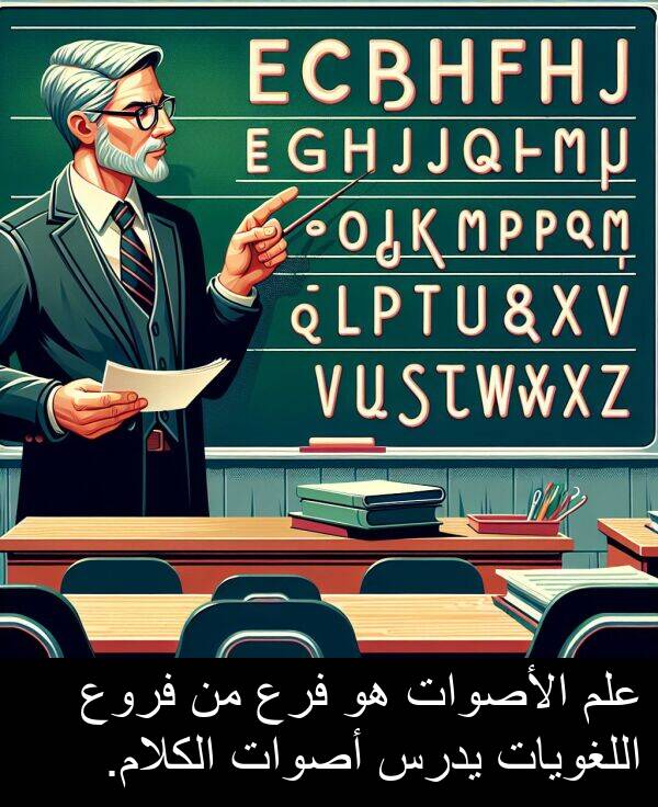 يدرس: علم الأصوات هو فرع من فروع اللغويات يدرس أصوات الكلام.