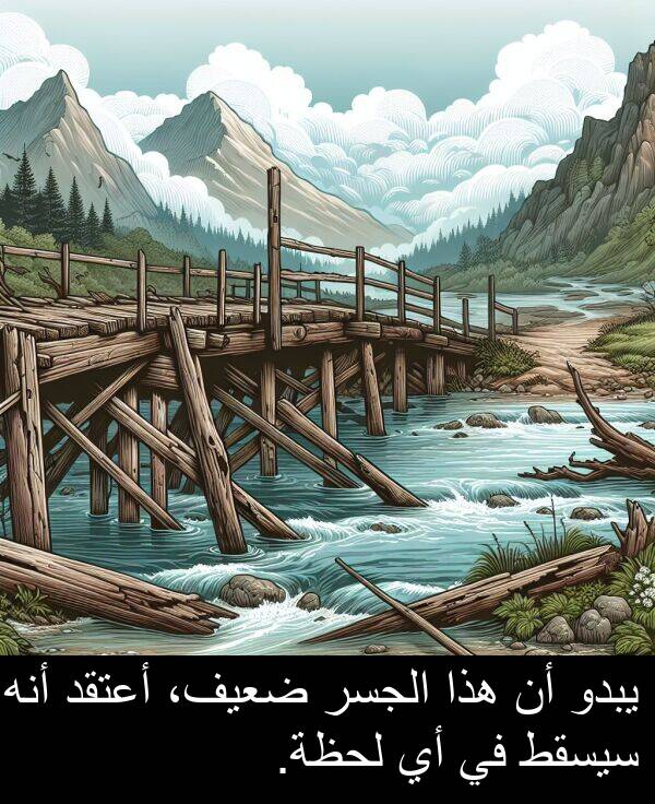 هذا: يبدو أن هذا الجسر ضعيف، أعتقد أنه سيسقط في أي لحظة.
