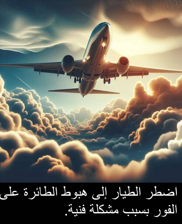 هبوط: اضطر الطيار إلى هبوط الطائرة على الفور بسبب مشكلة فنية.