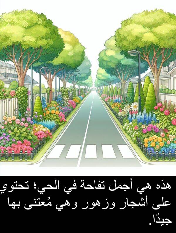 أجمل: هذه هي أجمل تفاحة في الحي؛ تحتوي على أشجار وزهور وهي مُعتنى بها جيدًا.