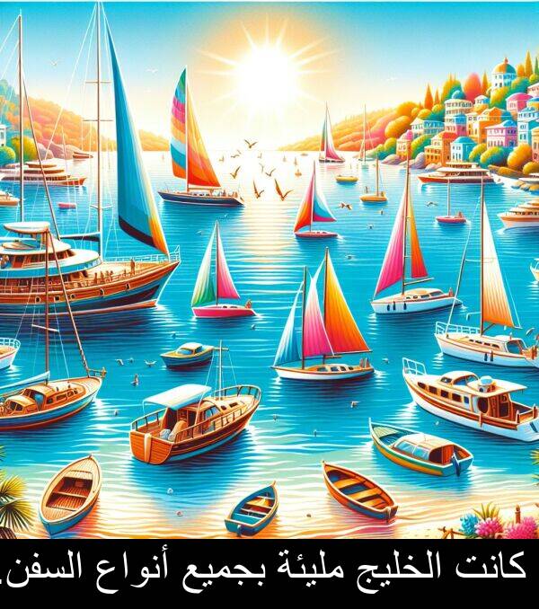 أنواع: كانت الخليج مليئة بجميع أنواع السفن.