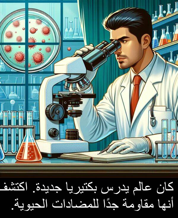 عالم: كان عالم يدرس بكتيريا جديدة. اكتشف أنها مقاومة جدًا للمضادات الحيوية.