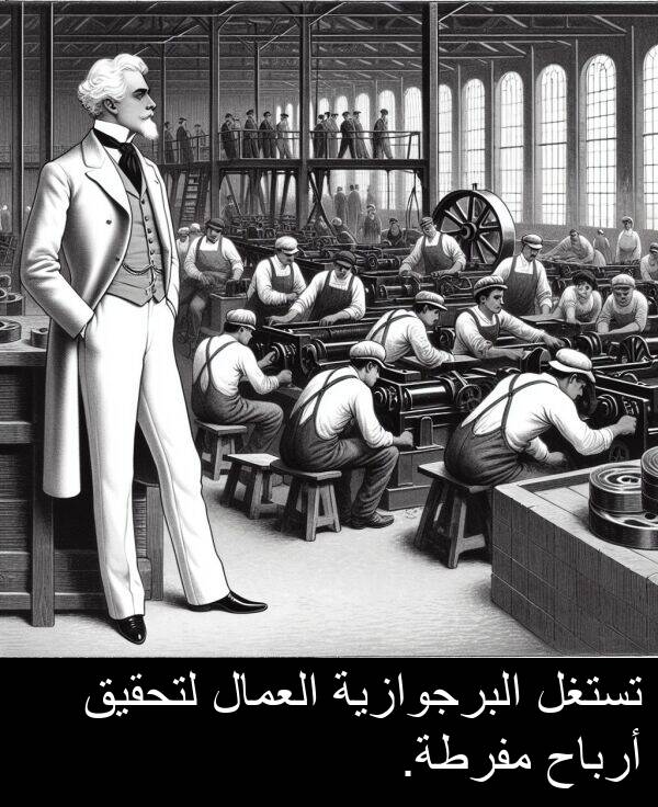 العمال: تستغل البرجوازية العمال لتحقيق أرباح مفرطة.
