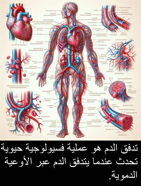 يتدفق: تدفق الدم هو عملية فسيولوجية حيوية تحدث عندما يتدفق الدم عبر الأوعية الدموية.
