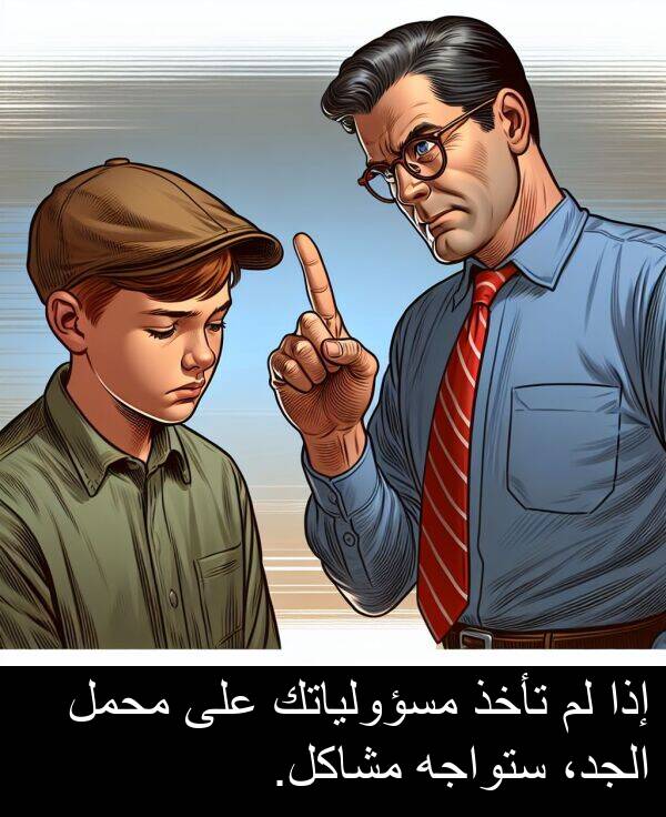 ستواجه: إذا لم تأخذ مسؤولياتك على محمل الجد، ستواجه مشاكل.