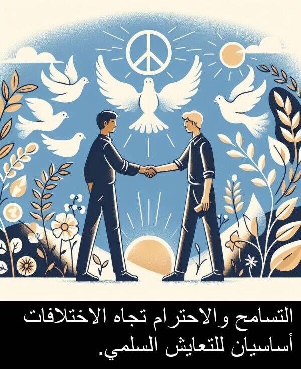 أساسيان: التسامح والاحترام تجاه الاختلافات أساسيان للتعايش السلمي.