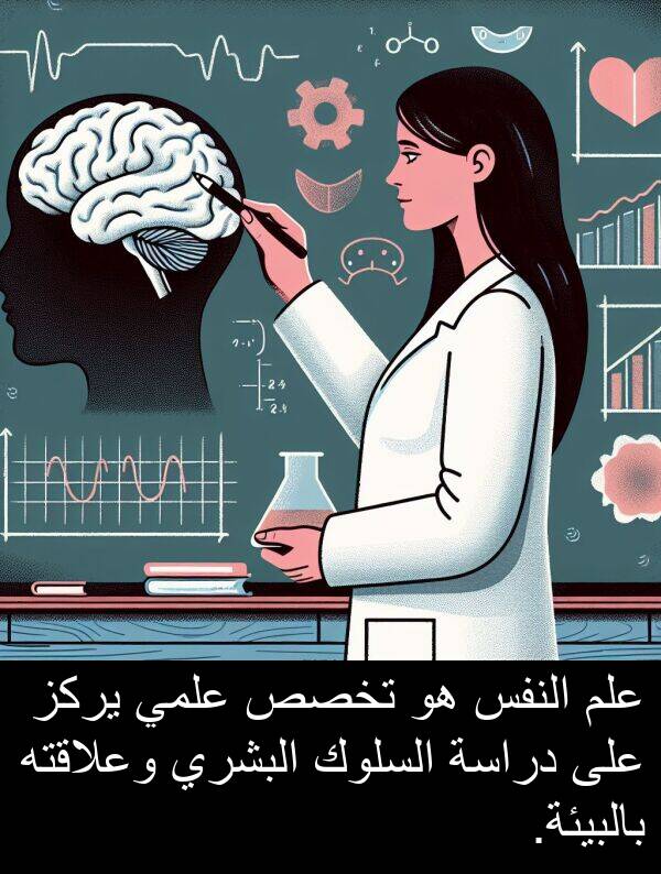 علمي: علم النفس هو تخصص علمي يركز على دراسة السلوك البشري وعلاقته بالبيئة.