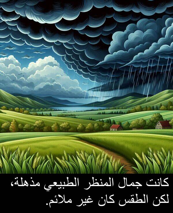 جمال: كانت جمال المنظر الطبيعي مذهلة، لكن الطقس كان غير ملائم.