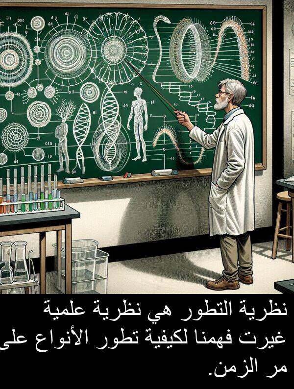 غيرت: نظرية التطور هي نظرية علمية غيرت فهمنا لكيفية تطور الأنواع على مر الزمن.