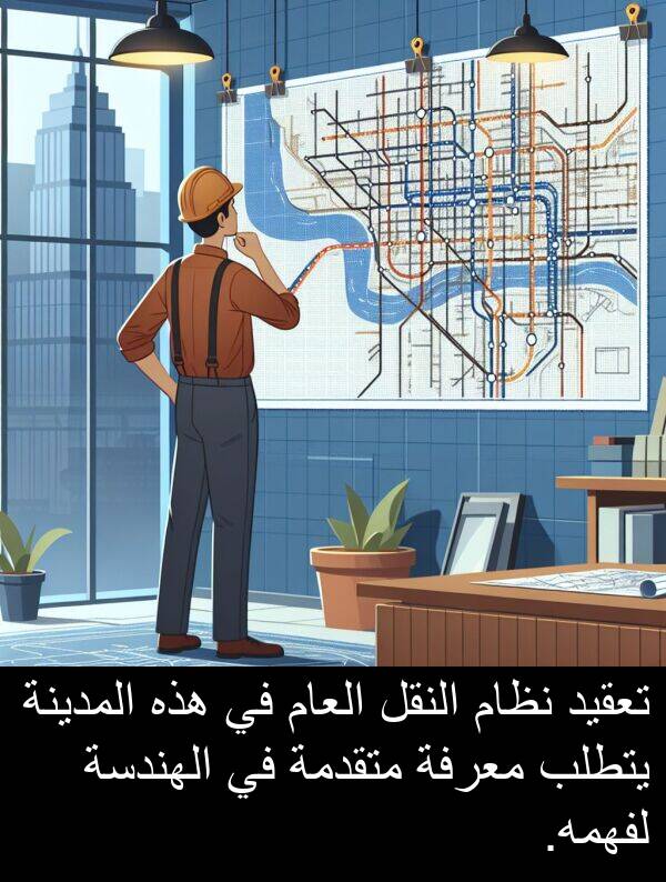 يتطلب: تعقيد نظام النقل العام في هذه المدينة يتطلب معرفة متقدمة في الهندسة لفهمه.