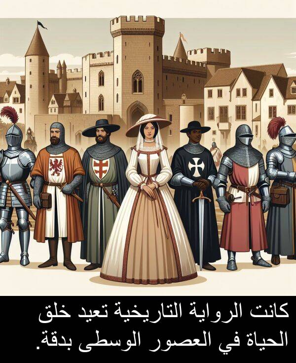 خلق: كانت الرواية التاريخية تعيد خلق الحياة في العصور الوسطى بدقة.