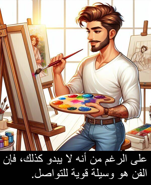 كذلك،: على الرغم من أنه لا يبدو كذلك، فإن الفن هو وسيلة قوية للتواصل.