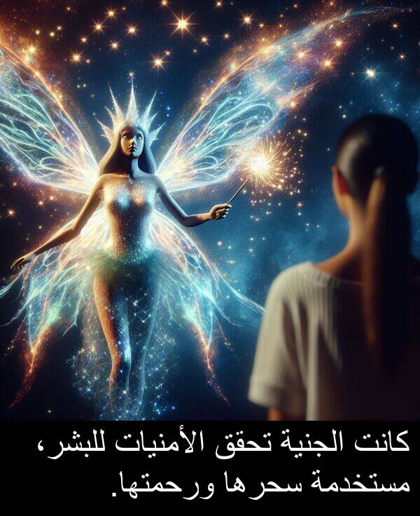 سحرها: كانت الجنية تحقق الأمنيات للبشر، مستخدمة سحرها ورحمتها.